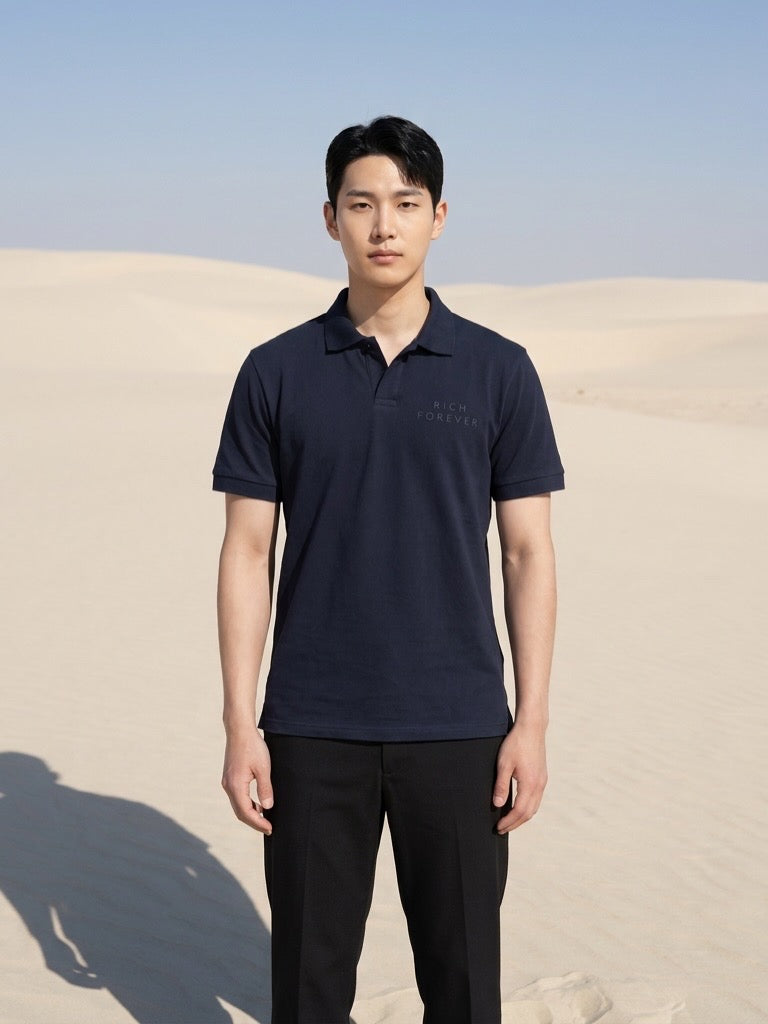 Rich Forever V-Neck Polo — Men's